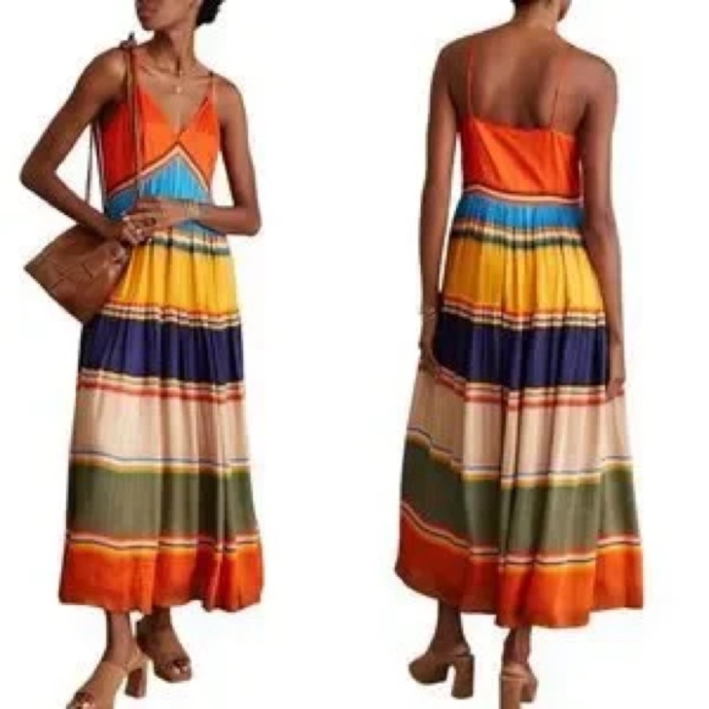 Anthropologie Colorful Striped Maxi Dress - size M